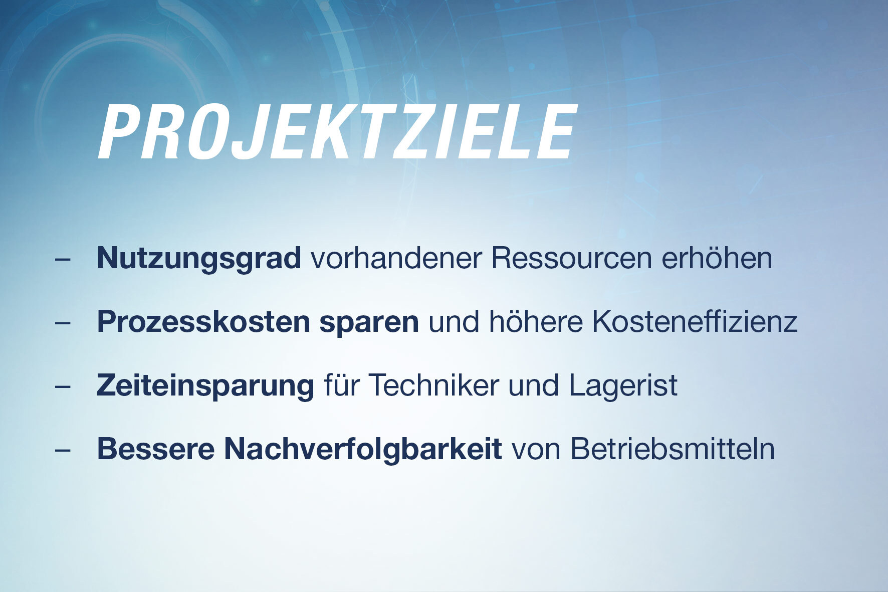 Alle Projektziele im überblick