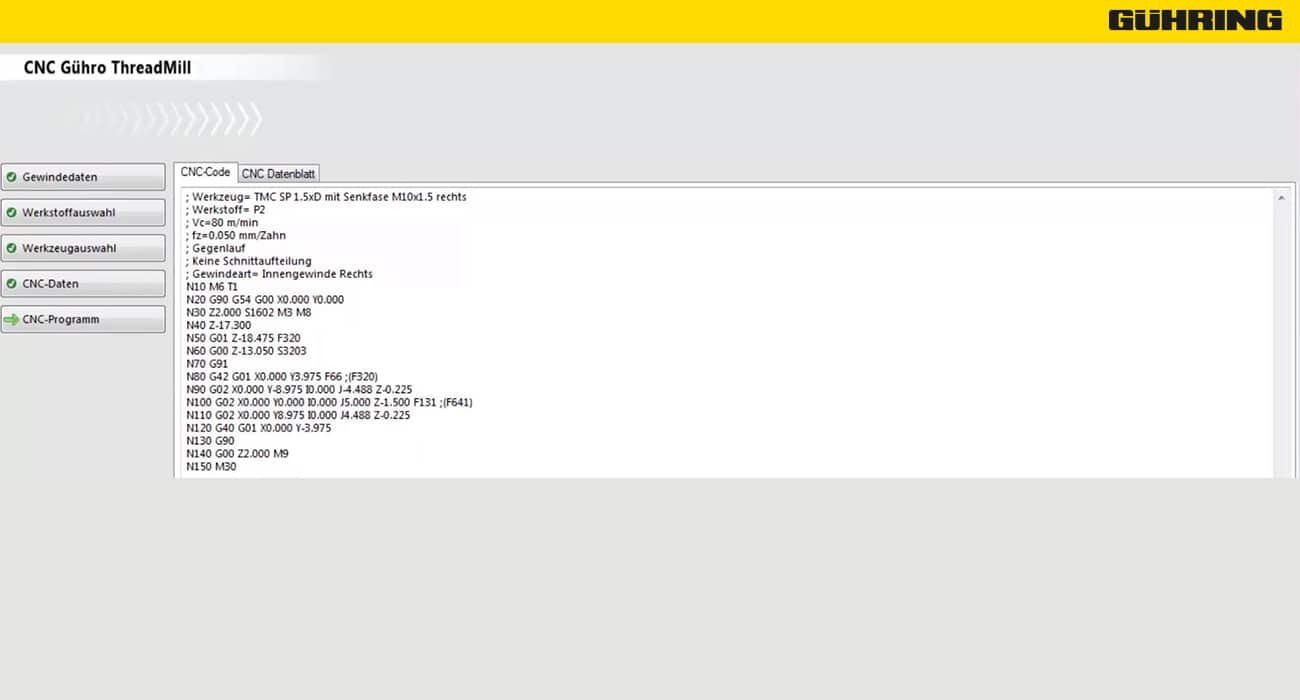 Schritt 5: CNC-Programm mit Code und Datenblatt erhalten
